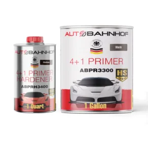 (Primer+ Hardener Kit) AB-PR 3300 4:1 Industrial Urethane Primer & AB-PR 3400 Hardener – Professional Auto Refinishing System – 1 Gallon Primer + 1 Quart